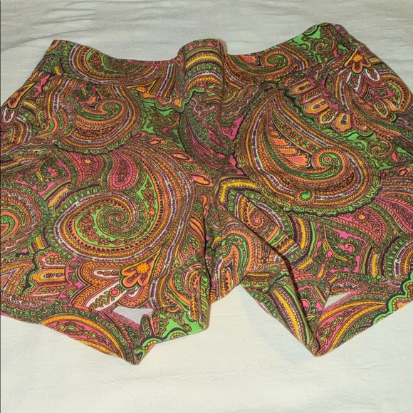 J. Crew Colorful Paisley Print Sz 6 Women's Chino Shorts w Pockets‎ - Picture 9 of 9